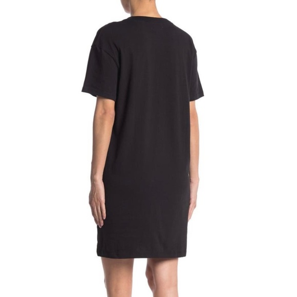 NWT MADEWELL Tina T-Shirt Dress Mini Short Sleeve Crewneck Solid Black New - Picture 2 of 7
